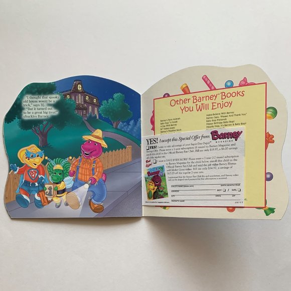 Vintage 1990s Barney Books: Just Imagine with Barney & Barney's Trick or Treat - Picture 15 of 16